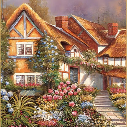 Peach Blossom Cottage Jigsaw Puzzle